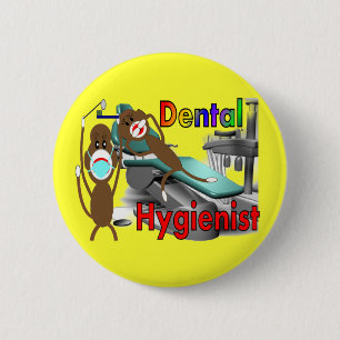 Badge Rond 5 Cm Cadeaux de singe de chaussette d'hygiéniste