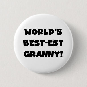 Badge Rond 5 Cm Cadeaux de T-shirts des textes de noir de mamie du