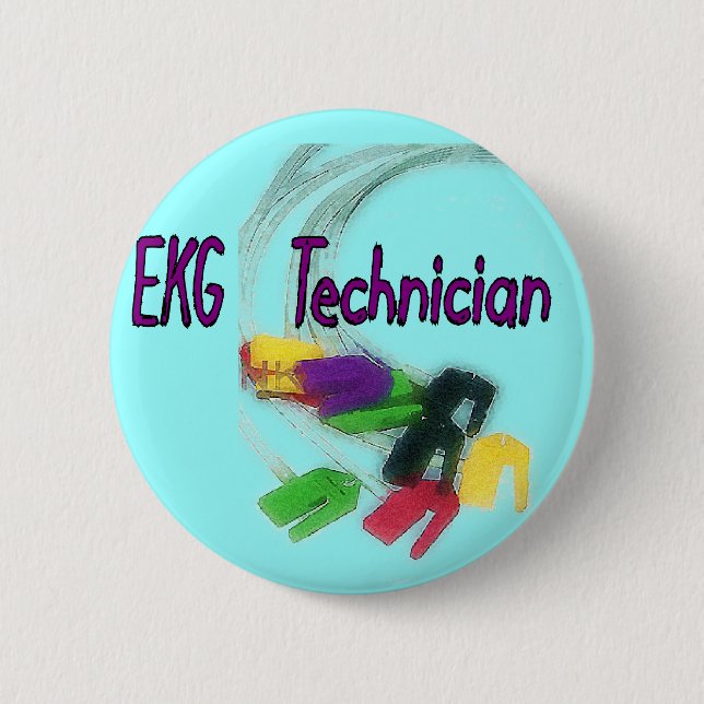 Badge Rond 5 Cm Cadeaux de technicien d'ECG (Devant)