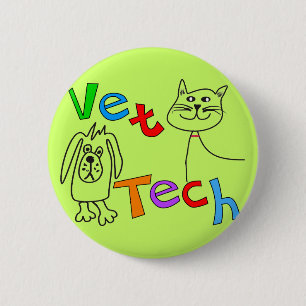 Badge Rond 5 Cm Cadeaux de technologie de vétérinaire, technicien