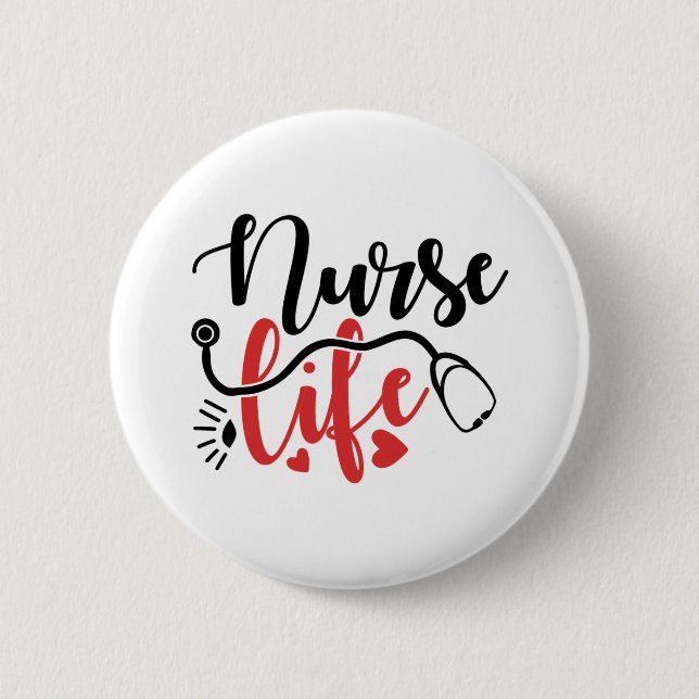 Badge Rond 5 Cm Cadeaux de vie infirmière (Devant)