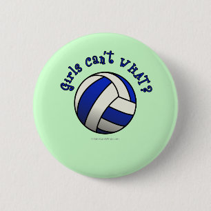 Badge Rond 5 Cm Cadeaux d'équipe de volley-ball - Bleu