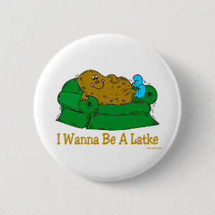 BADGE ROND 5 CM CADEAUX DRÔLES DE HANOUKKA 'QUE JE VEUX ÊTRE UN