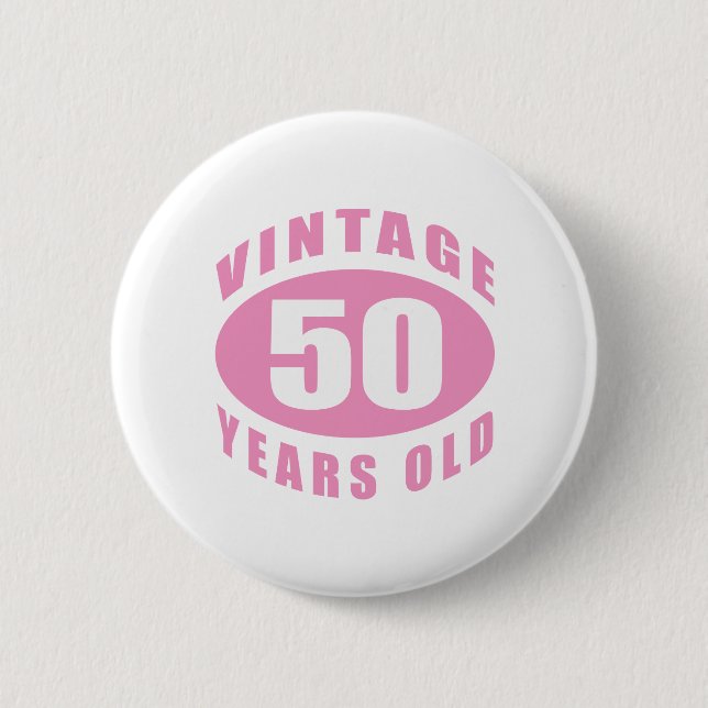 Badge Rond 5 Cm Cadeaux du 50e anniversaire pour elle (Devant)