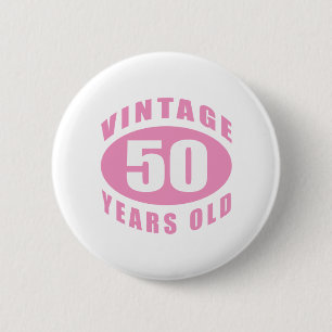 Badge Rond 5 Cm Cadeaux du 50e anniversaire pour elle
