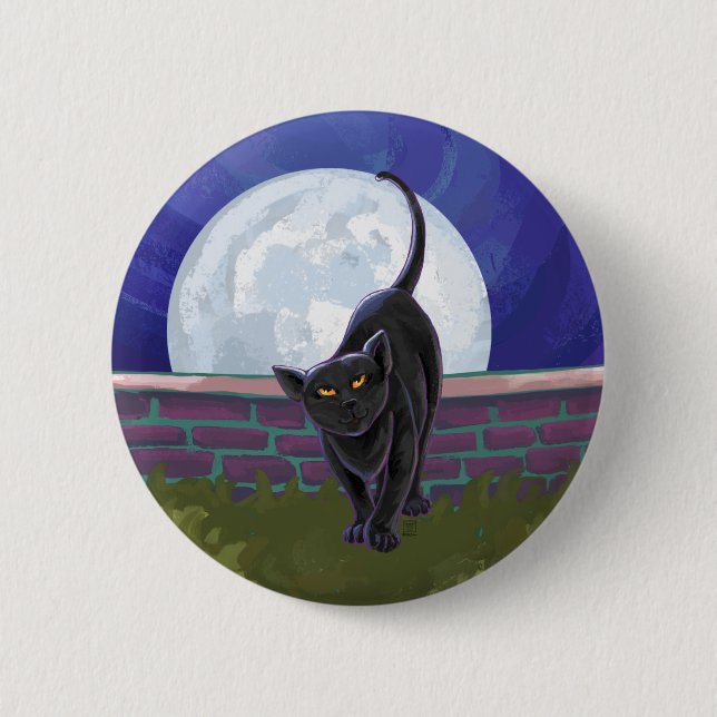 Badge Rond 5 Cm Cadeaux et accessoires de chat noir (Devant)