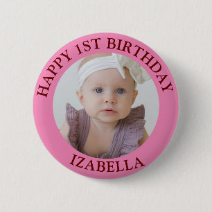 Badge Rond 5 Cm Cadeaux mignons Joyeux 1er anniversaire