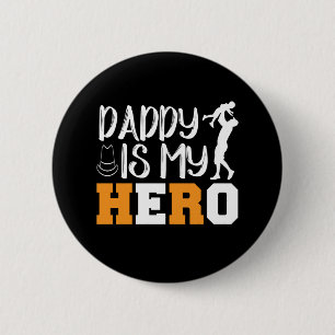 Badge Rond 5 Cm Cadeaux papa Papa Est Mon Héros