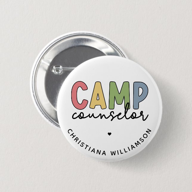 Badge Rond 5 Cm Cadeaux personnalisés de conseillers de camp (Devant & derrière)