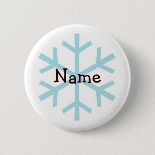 Badge Rond 5 Cm Cadeaux personnalisés par flocon de neige d'hiver