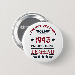 Badge Rond 5 Cm Cadeaux personnalisés vintages de 80e anniversaire