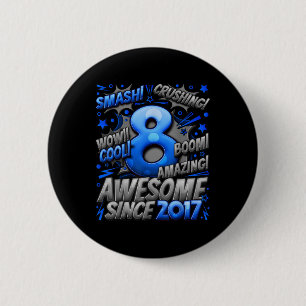Badge Rond 5 Cm Cadeaux pour garçons de 8 ans pour le 8e anniversa