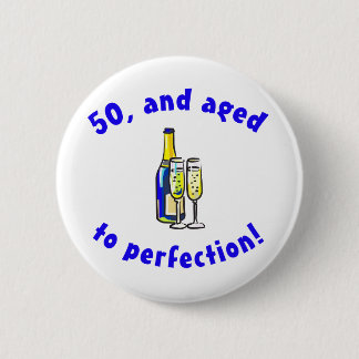Badge Rond 5 Cm Cadeaux vintages de bagage de 50e anniversaire