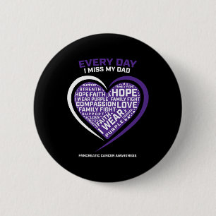 Badge Rond 5 Cm Cadeaux Violets En Mémoire De Mon Père Cancer Panc