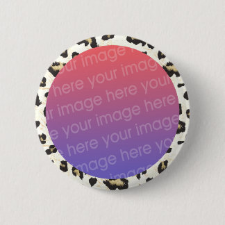 Badge Rond 5 Cm cadre de photo à motif léopard