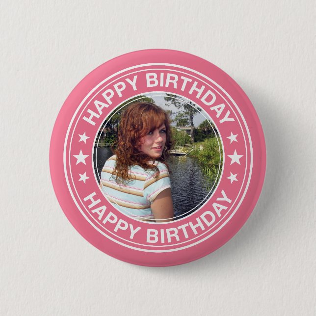 Badge Rond 5 Cm Cadre de tableau de joyeux anniversaire dans le (Devant)