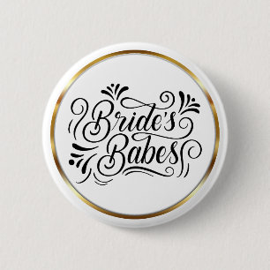 Badge Rond 5 Cm Cadre doré avec écriture élégante pour les amies d