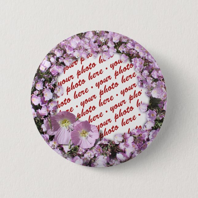 Badge Rond 5 Cm Cadre photo rose Primrose (Devant)