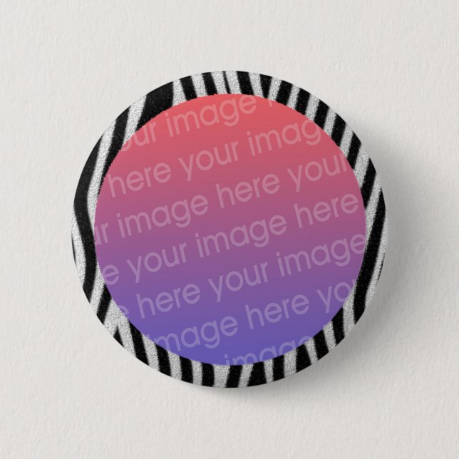 Badge Rond 5 Cm cadre photo zebra rayures (Devant)