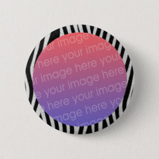 Badge Rond 5 Cm cadre photo zebra rayures