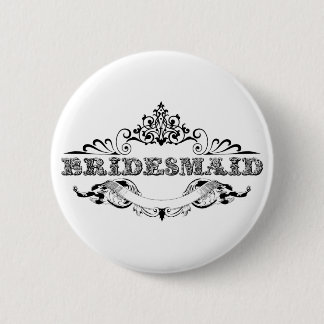 Badge Rond 5 Cm Cadre Vintage Demoiselle d'Honneur Fête de Mariage