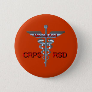 Badge Rond 5 Cm Caducée argenté vigilant Médicale de CRP RSD