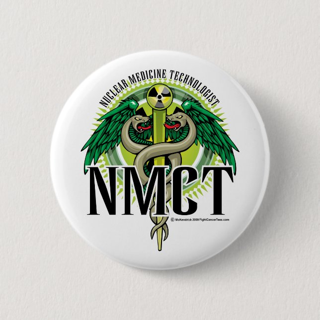 Badge Rond 5 Cm Caducée de NMCT (Devant)