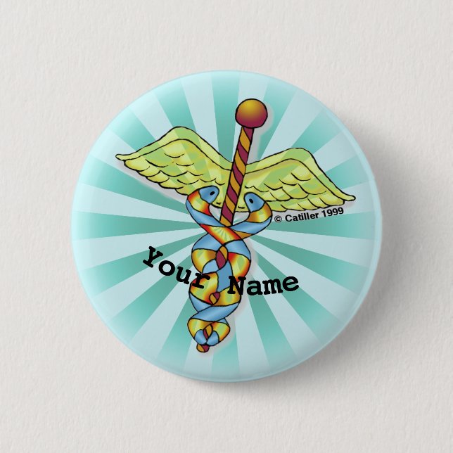 Badge Rond 5 Cm Caduceus (Devant)