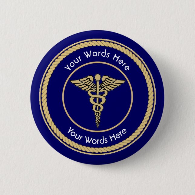Badge Rond 5 Cm Caduceus Rope Shield (Devant)