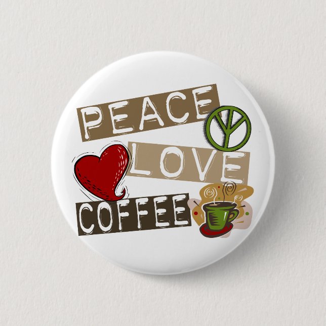 BADGE ROND 5 CM CAFÉ 2 D'AMOUR DE PAIX (Devant)