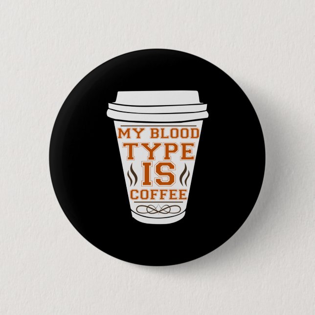 Badge Rond 5 Cm Café Art Mon Sang Est Café (Devant)