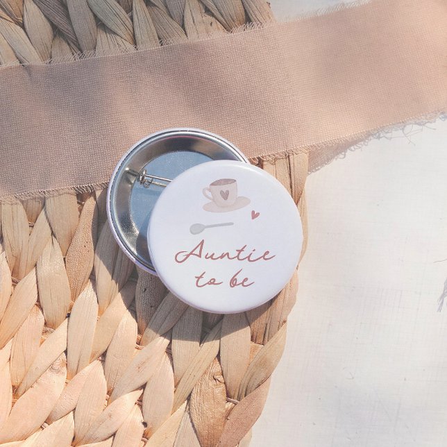 Badge Rond 5 Cm Cafe Bebe Cute French Baby Shower Tante à venir (Créateur téléchargé)