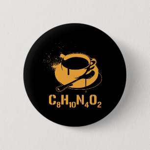 Badge Rond 5 Cm Café C8H10N4O2
