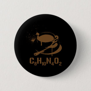 Badge Rond 5 Cm Café C8H10N4O2