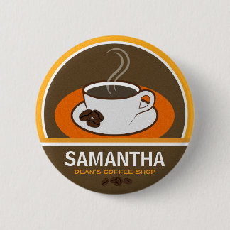Badge Rond 5 Cm Café Café Café Café Nom du personnel Tags