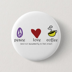 Badge Rond 5 Cm Café d'amour de paix