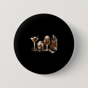 Badge Rond 5 Cm Café d'automne Halloween Citrouille Épices Saison