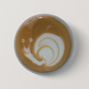 Badge Rond 5 Cm Café en latte de l'escargot