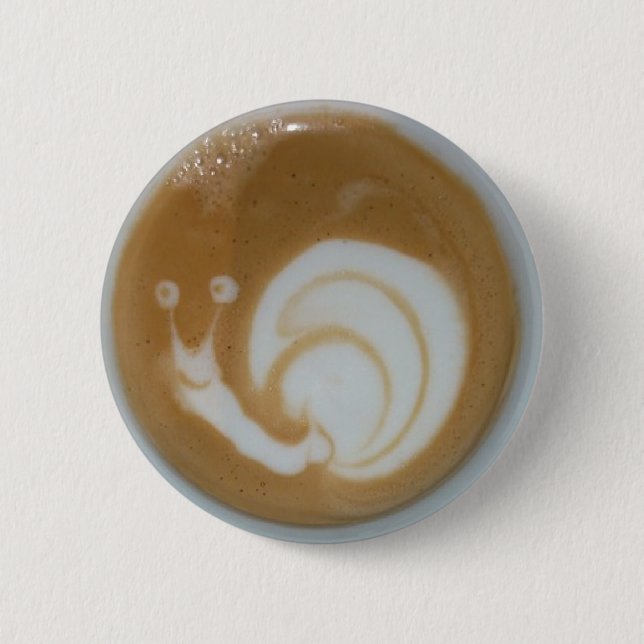 Badge Rond 5 Cm Café en latte de l'escargot (Devant)
