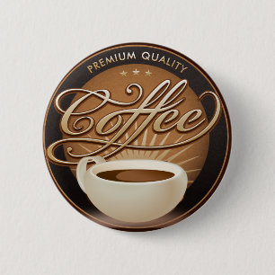 Badge Rond 5 Cm Café et tasse de café de la meilleure qualité