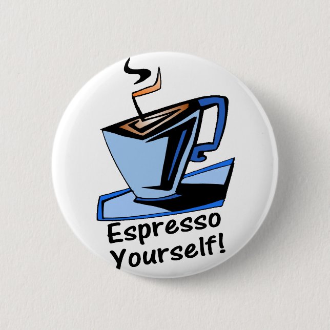 Badge Rond 5 Cm café express-vous-même (Devant)