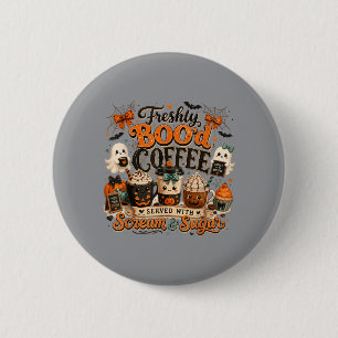 Badge Rond 5 Cm Café Frais Vintage Halloween Fantôme