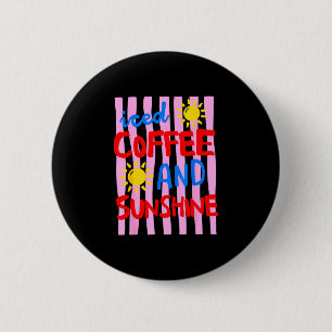 Badge Rond 5 Cm Café glacé et soleil vacances d'été mignonnes