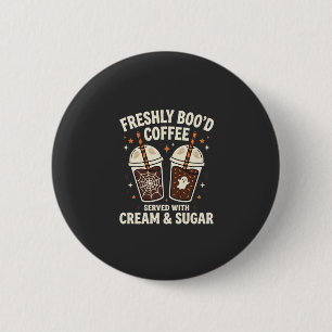 Badge Rond 5 Cm Café Halloween Fraîchement Ensanglanté