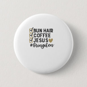 Badge Rond 5 Cm café Jésus de cheveux de petit pain