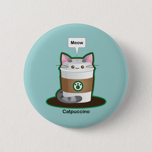 Badge Rond 5 Cm Café mignon de chat (Devant)