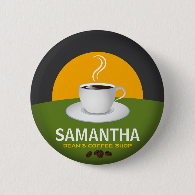 Badge Rond 5 Cm Café Nom du personnel Tags Café Shop White Cup (Devant)