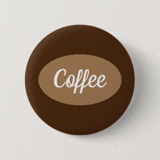 Badge Rond 5 Cm Café personnalisé en Bouton blanc