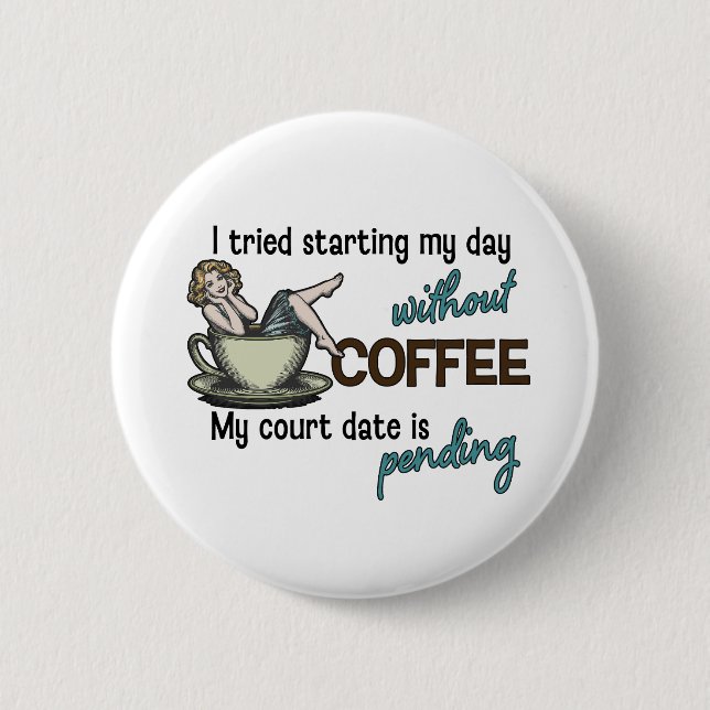 Badge Rond 5 Cm Café Pin-up Girl  (Devant)