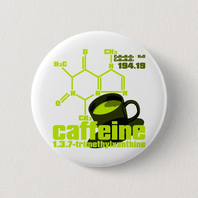 Badge Rond 5 Cm Caféine (Devant)